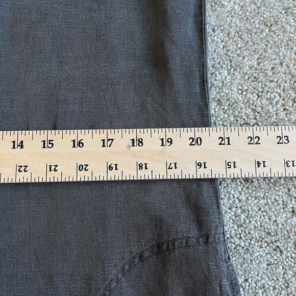 Lucky Brand Short Sleeves Shirt Dress Pockets Linen /Lyocell Size Large Gray - Picture 11 of 12